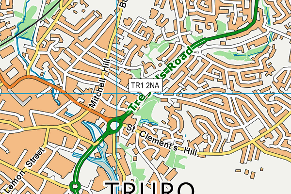 TR1 2NA map - OS VectorMap District (Ordnance Survey) TR1 2NA map - OS VectorMap District (Ordnance Survey)