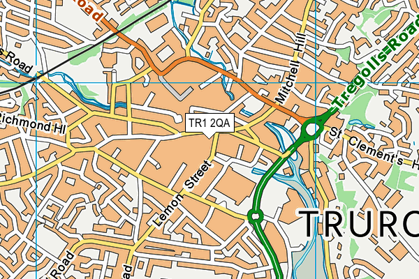 TR1 2QA map - OS VectorMap District (Ordnance Survey) TR1 2QA map - OS VectorMap District (Ordnance Survey)