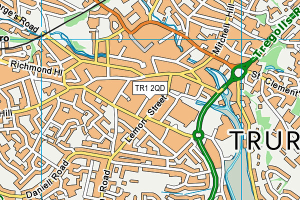 TR1 2QD map - OS VectorMap District (Ordnance Survey) TR1 2QD map - OS VectorMap District (Ordnance Survey)