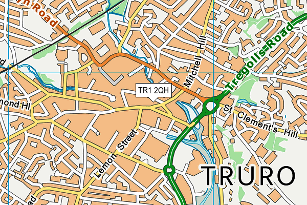 TR1 2QH map - OS VectorMap District (Ordnance Survey) TR1 2QH map - OS VectorMap District (Ordnance Survey)