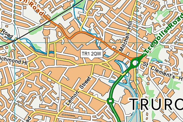 TR1 2QW map - OS VectorMap District (Ordnance Survey) TR1 2QW map - OS VectorMap District (Ordnance Survey)