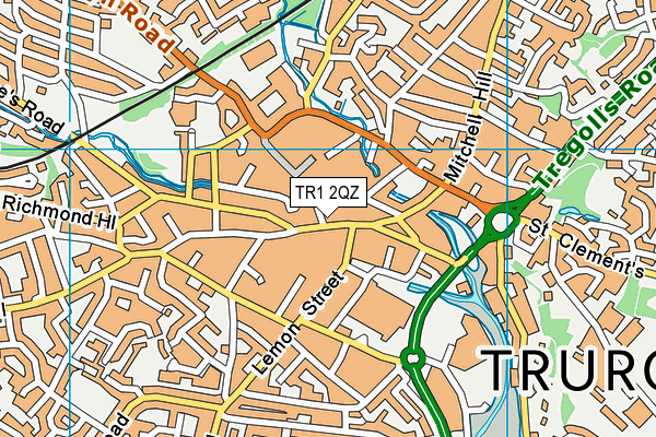 TR1 2QZ map - OS VectorMap District (Ordnance Survey) TR1 2QZ map - OS VectorMap District (Ordnance Survey)