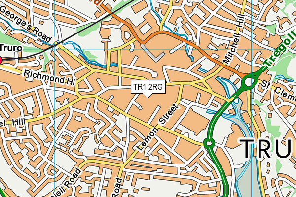 TR1 2RG map - OS VectorMap District (Ordnance Survey) TR1 2RG map - OS VectorMap District (Ordnance Survey)