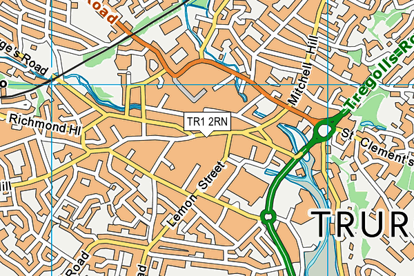 TR1 2RN map - OS VectorMap District (Ordnance Survey) TR1 2RN map - OS VectorMap District (Ordnance Survey)