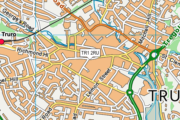 TR1 2RU map - OS VectorMap District (Ordnance Survey) TR1 2RU map - OS VectorMap District (Ordnance Survey)