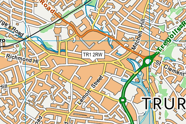 TR1 2RW map - OS VectorMap District (Ordnance Survey) TR1 2RW map - OS VectorMap District (Ordnance Survey)