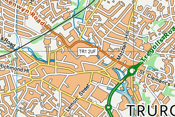 TR1 2UF map - OS VectorMap District (Ordnance Survey) TR1 2UF map - OS VectorMap District (Ordnance Survey)