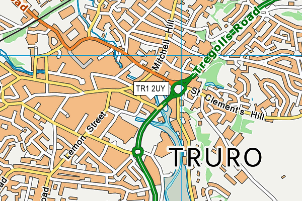 TR1 2UY map - OS VectorMap District (Ordnance Survey) TR1 2UY map - OS VectorMap District (Ordnance Survey)