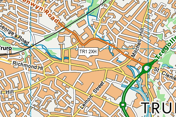TR1 2XH map - OS VectorMap District (Ordnance Survey) TR1 2XH map - OS VectorMap District (Ordnance Survey)