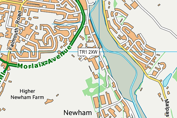 TR1 2XW map - OS VectorMap District (Ordnance Survey) TR1 2XW map - OS VectorMap District (Ordnance Survey)