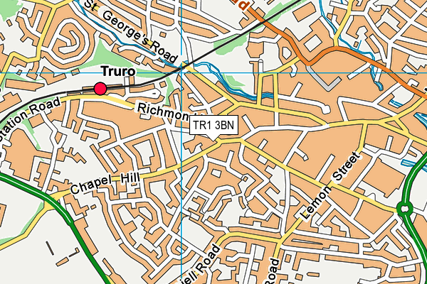 TR1 3BN map - OS VectorMap District (Ordnance Survey) TR1 3BN map - OS VectorMap District (Ordnance Survey)
