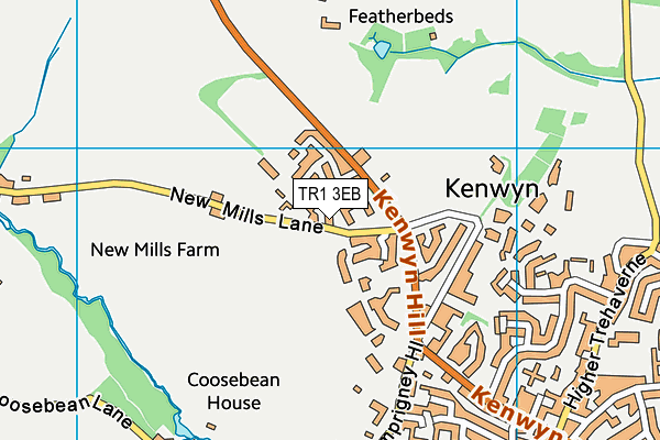 TR1 3EB map - OS VectorMap District (Ordnance Survey) TR1 3EB map - OS VectorMap District (Ordnance Survey)