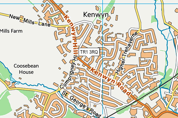 TR1 3RQ map - OS VectorMap District (Ordnance Survey) TR1 3RQ map - OS VectorMap District (Ordnance Survey)