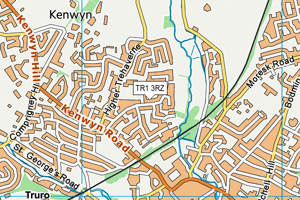 TR1 3RZ map - OS VectorMap District (Ordnance Survey)