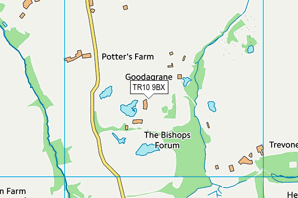 TR10 9BX map - OS VectorMap District (Ordnance Survey)