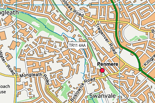 TR11 4AA map - OS VectorMap District (Ordnance Survey)