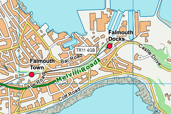 TR11 4GB map - OS VectorMap District (Ordnance Survey)