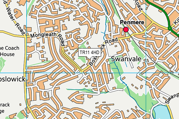 TR11 4HD map - OS VectorMap District (Ordnance Survey)