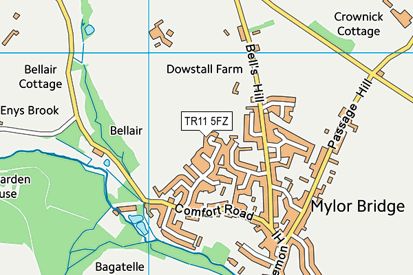 TR11 5FZ map - OS VectorMap District (Ordnance Survey) TR11 5FZ map - OS VectorMap District (Ordnance Survey)
