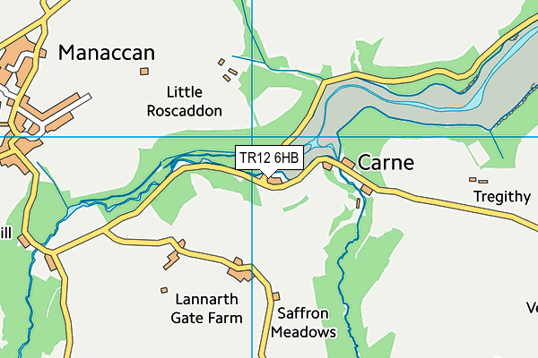 TR12 6HB map - OS VectorMap District (Ordnance Survey) TR12 6HB map - OS VectorMap District (Ordnance Survey)