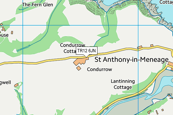 TR12 6JN map - OS VectorMap District (Ordnance Survey) TR12 6JN map - OS VectorMap District (Ordnance Survey)