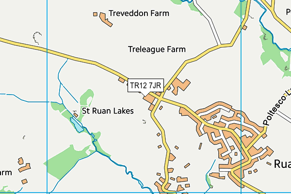 TR12 7JR map - OS VectorMap District (Ordnance Survey) TR12 7JR map - OS VectorMap District (Ordnance Survey)