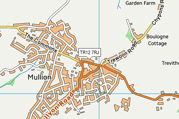 TR12 7RJ map - OS VectorMap District (Ordnance Survey)