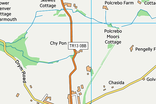 TR13 0BB map - OS VectorMap District (Ordnance Survey) TR13 0BB map - OS VectorMap District (Ordnance Survey)