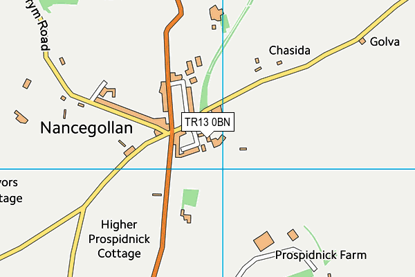 TR13 0BN map - OS VectorMap District (Ordnance Survey)