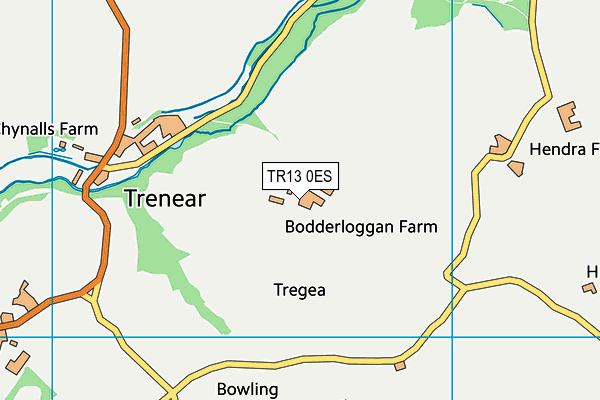 TR13 0ES map - OS VectorMap District (Ordnance Survey)