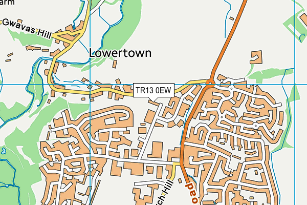 TR13 0EW map - OS VectorMap District (Ordnance Survey) TR13 0EW map - OS VectorMap District (Ordnance Survey)