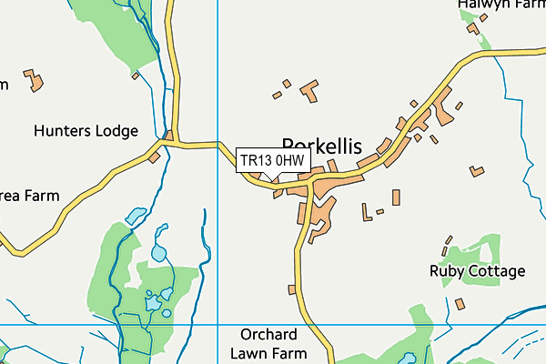 TR13 0HW map - OS VectorMap District (Ordnance Survey) TR13 0HW map - OS VectorMap District (Ordnance Survey)