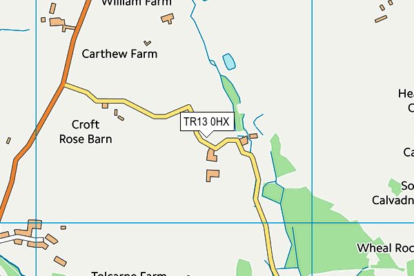 TR13 0HX map - OS VectorMap District (Ordnance Survey) TR13 0HX map - OS VectorMap District (Ordnance Survey)
