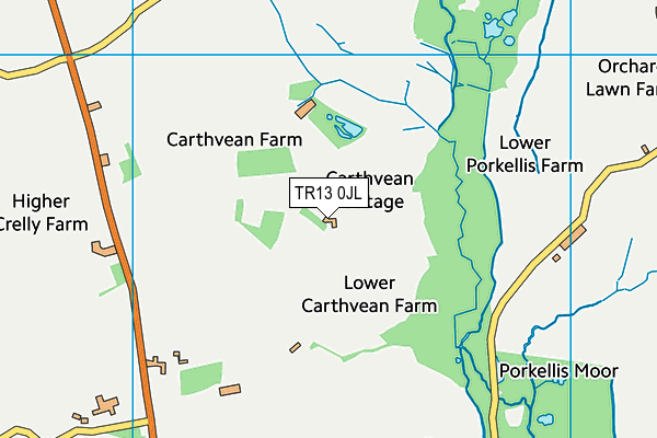 TR13 0JL map - OS VectorMap District (Ordnance Survey) TR13 0JL map - OS VectorMap District (Ordnance Survey)