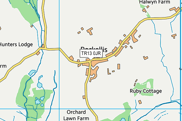 TR13 0JR map - OS VectorMap District (Ordnance Survey) TR13 0JR map - OS VectorMap District (Ordnance Survey)