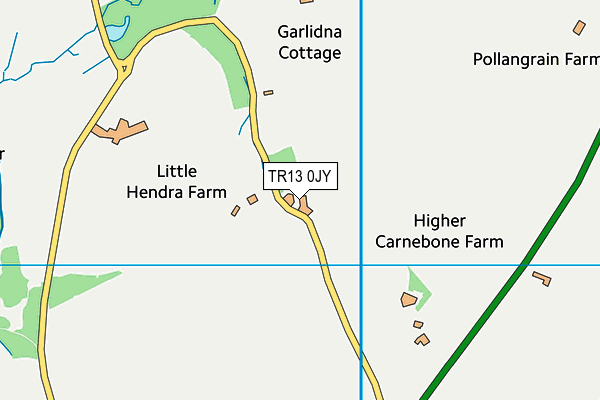 TR13 0JY map - OS VectorMap District (Ordnance Survey) TR13 0JY map - OS VectorMap District (Ordnance Survey)