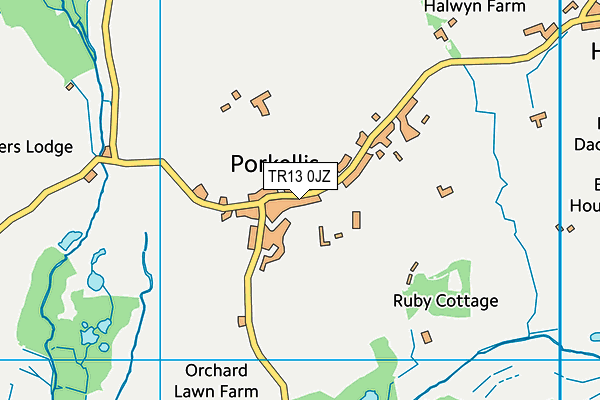 TR13 0JZ map - OS VectorMap District (Ordnance Survey)