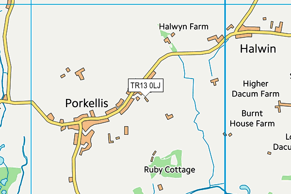 TR13 0LJ map - OS VectorMap District (Ordnance Survey)