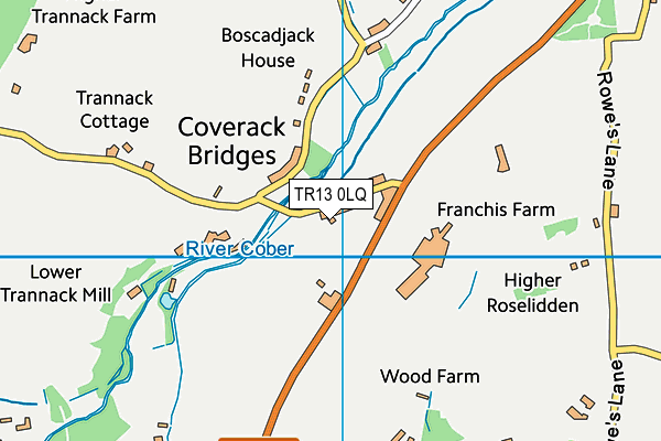 TR13 0LQ map - OS VectorMap District (Ordnance Survey) TR13 0LQ map - OS VectorMap District (Ordnance Survey)