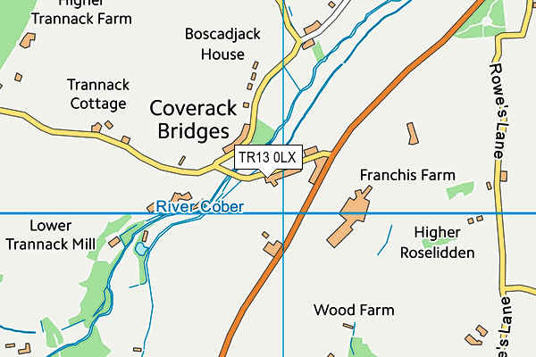 TR13 0LX map - OS VectorMap District (Ordnance Survey)