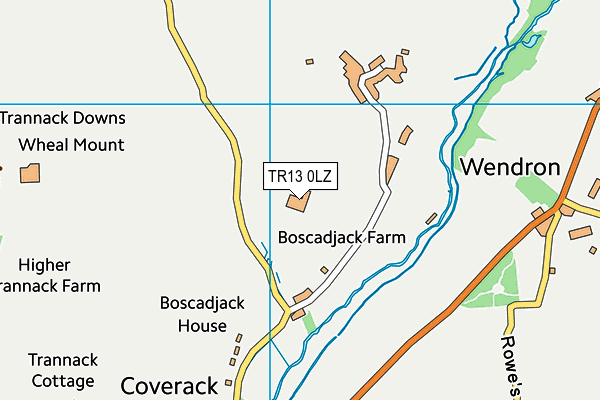 TR13 0LZ map - OS VectorMap District (Ordnance Survey) TR13 0LZ map - OS VectorMap District (Ordnance Survey)