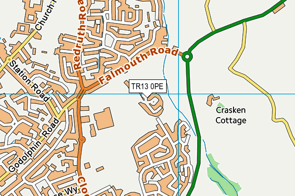 TR13 0PE map - OS VectorMap District (Ordnance Survey) TR13 0PE map - OS VectorMap District (Ordnance Survey)