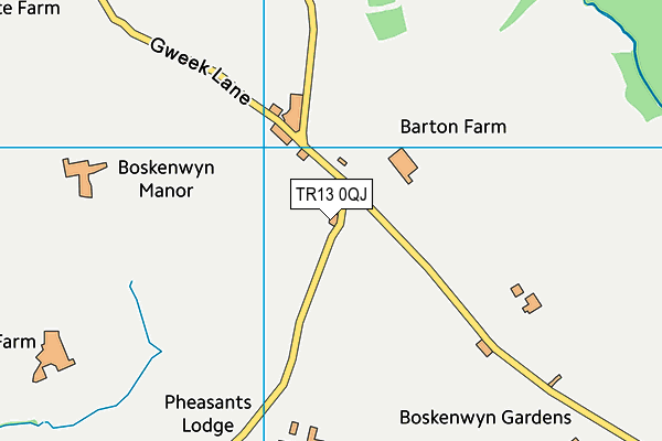 TR13 0QJ map - OS VectorMap District (Ordnance Survey) TR13 0QJ map - OS VectorMap District (Ordnance Survey)