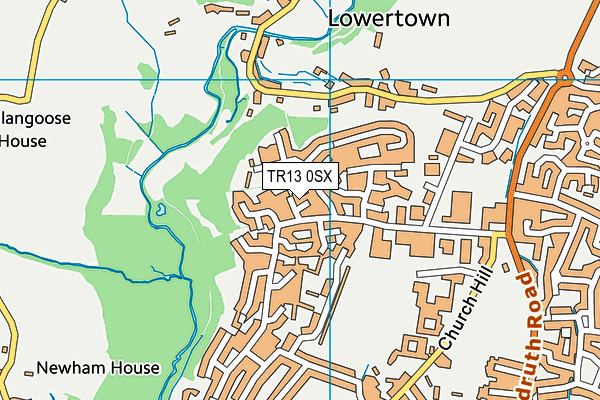 TR13 0SX map - OS VectorMap District (Ordnance Survey) TR13 0SX map - OS VectorMap District (Ordnance Survey)