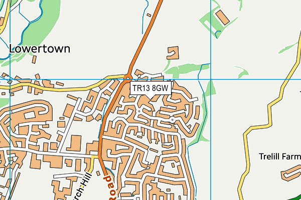 TR13 8GW map - OS VectorMap District (Ordnance Survey) TR13 8GW map - OS VectorMap District (Ordnance Survey)