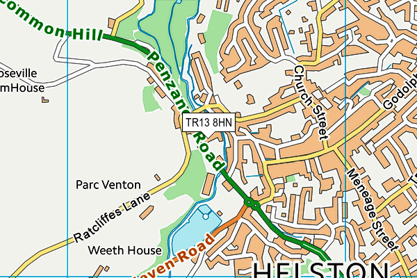 TR13 8HN map - OS VectorMap District (Ordnance Survey)