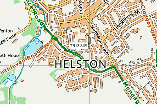 TR13 8JR map - OS VectorMap District (Ordnance Survey)