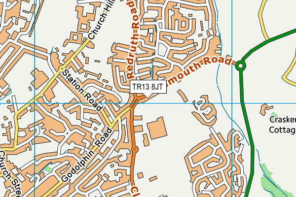 TR13 8JT map - OS VectorMap District (Ordnance Survey) TR13 8JT map - OS VectorMap District (Ordnance Survey)