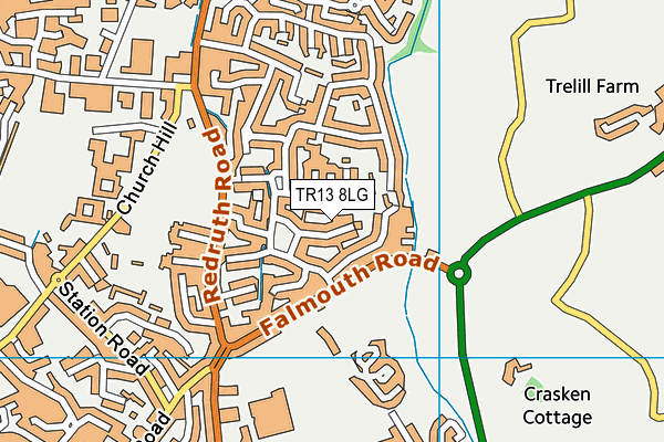 TR13 8LG map - OS VectorMap District (Ordnance Survey) TR13 8LG map - OS VectorMap District (Ordnance Survey)