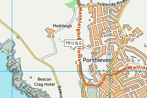 TR13 9LG map - OS VectorMap District (Ordnance Survey) TR13 9LG map - OS VectorMap District (Ordnance Survey)